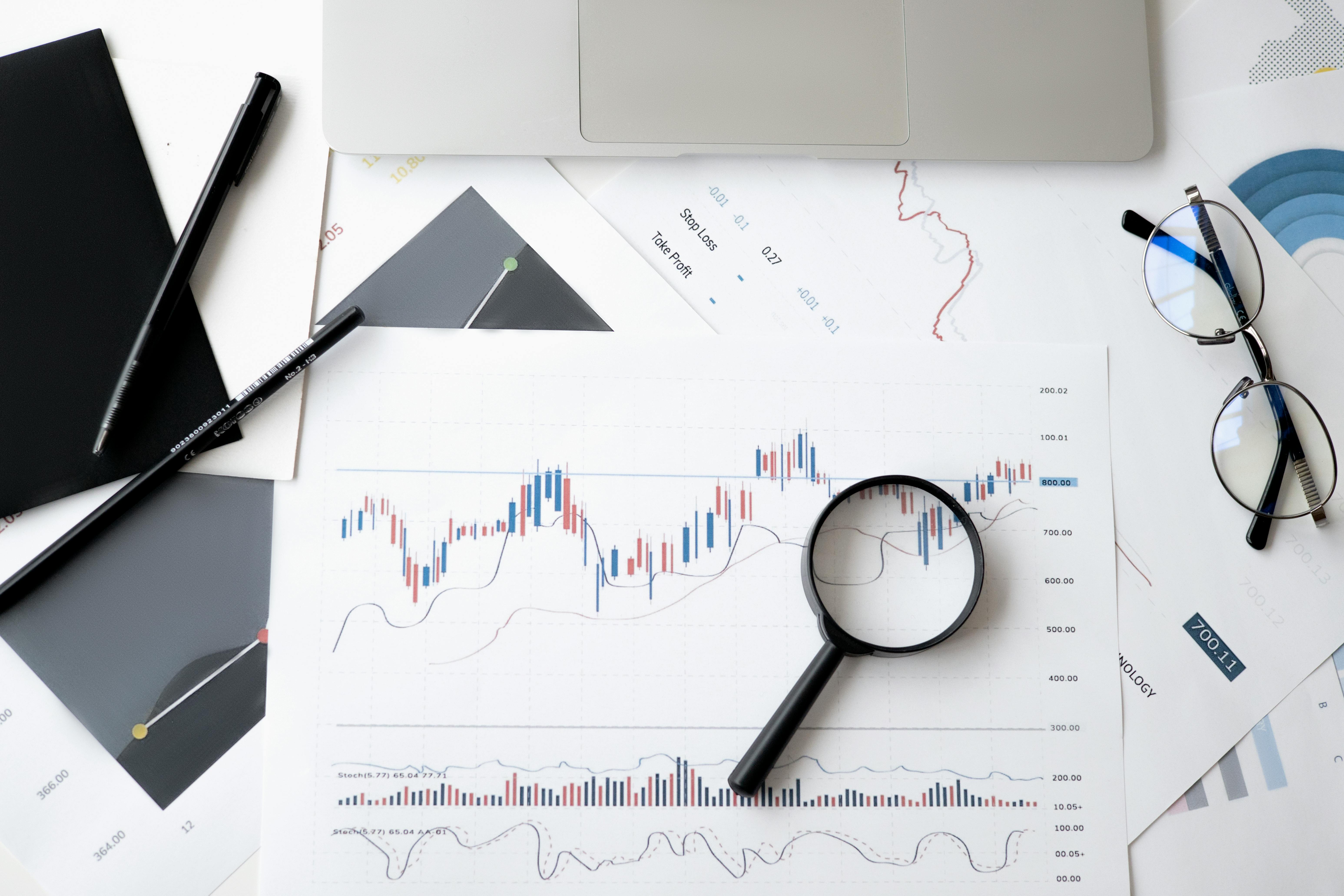 Business analytics dashboard on laptop